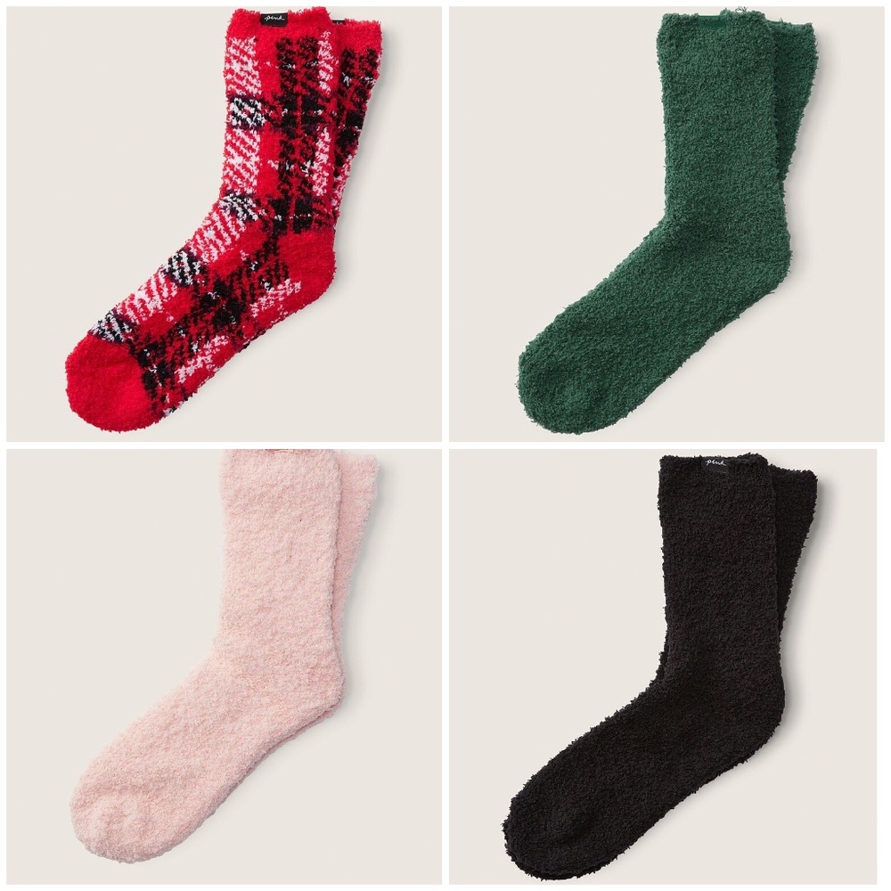 Victoria's Secret PINK FUZZY MID-CALF SOCK MARSHMALLOW KNIT Sherpa SOCKS Choose
